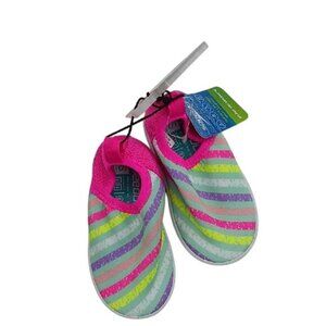 Speedo Water Shoes Pink Multi Slip On Bootie UV Protection Baby Girl Size S 5/6